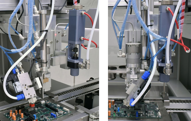 selective conformal coating equipment tilt and rotate spray valve