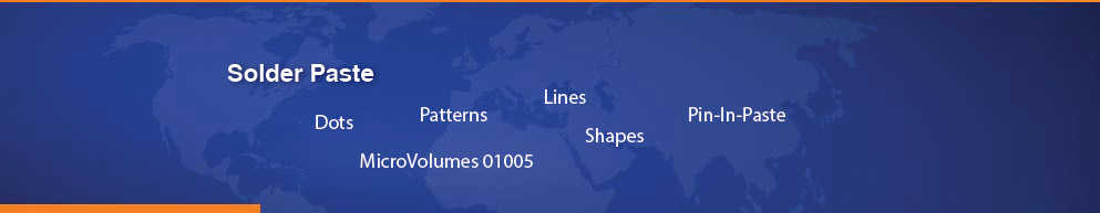 solder paste, patterns and complex shapes, pin-in-paste, micro volume 01005